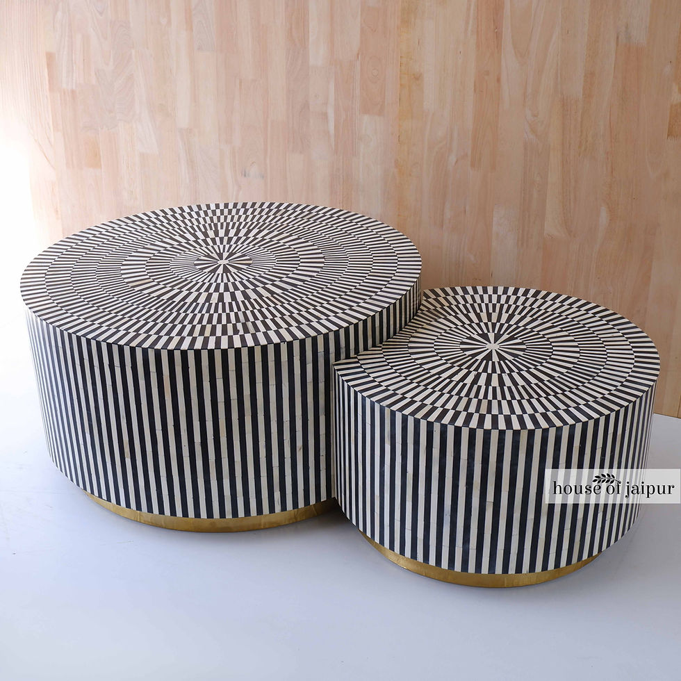 תמונה ממוזערת: Bone inlya coffee table, bone inlay table, bone inlay furniture, bone inlay, bone inlay tabletop, bone inlay combo coffee tab