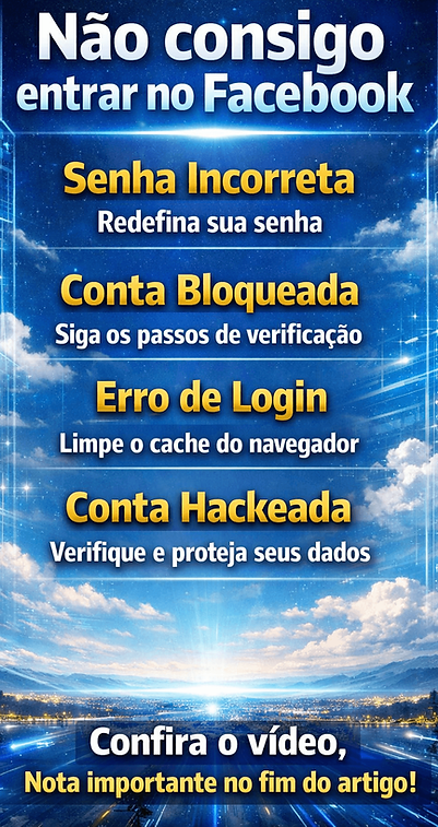 Tela de erro ao tentar entrar no Facebook pelo celular.
