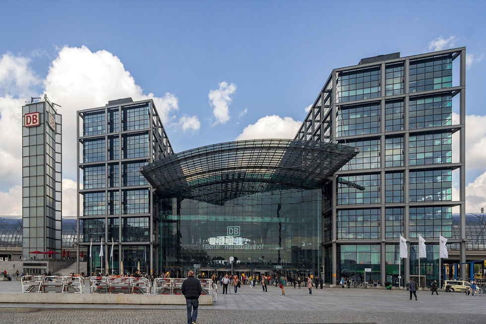 Berlin Hauptbahnhof exterior, a useful arrival point for buying travel essentials in Berlin