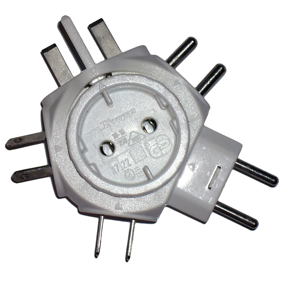 Universal travel adapter with multiple plug shapes for tourists visiting Berlin