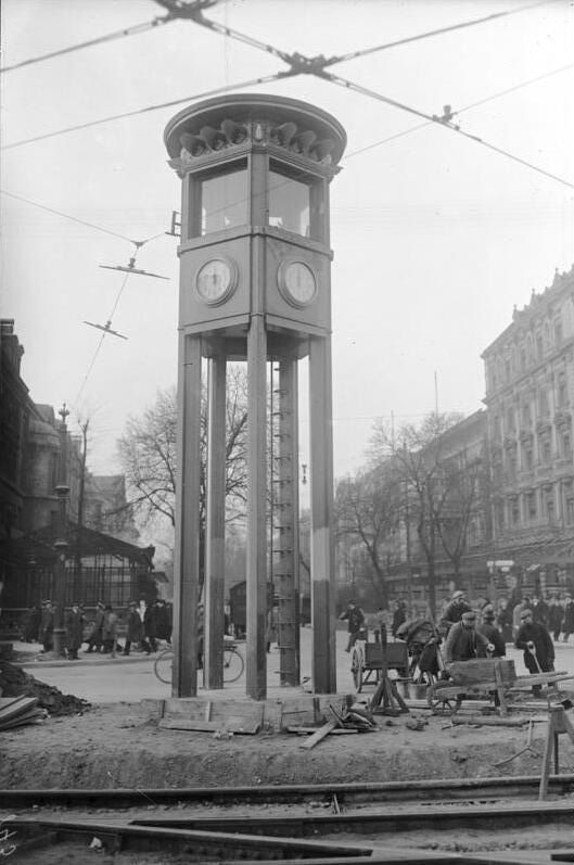 Historic traffic tower at Potsdamer Platz in Berlin before the Second World War