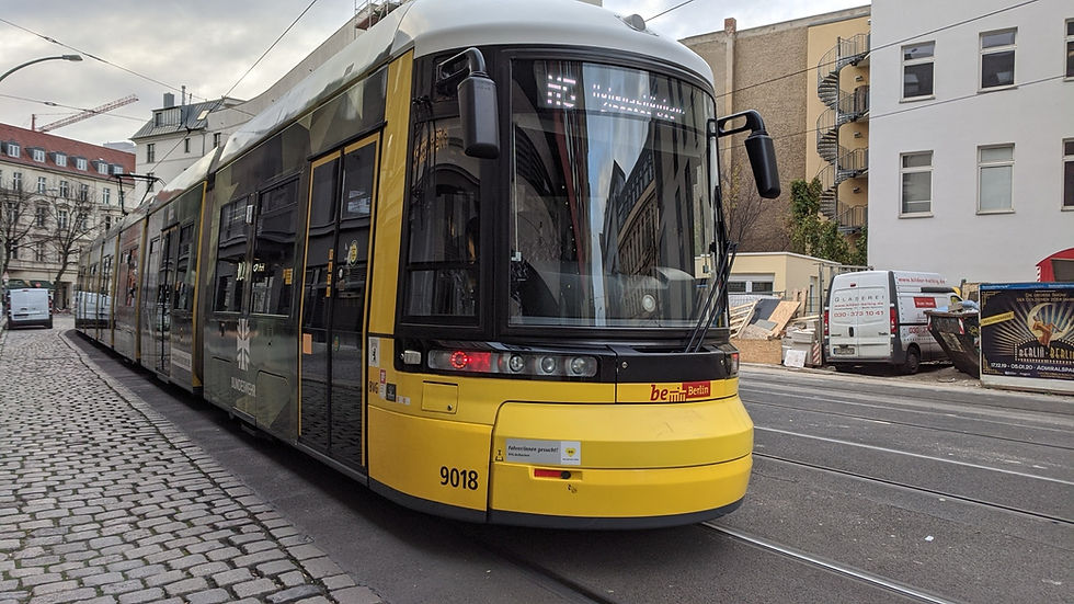 An M5 tram at Hackescher Markt in Berlin