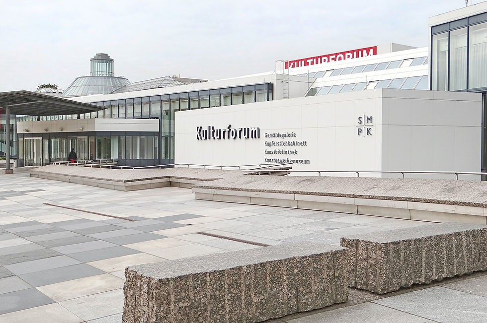 The forecourt and entrance of the Gemäldegalerie at the Kulturforum in Berlin