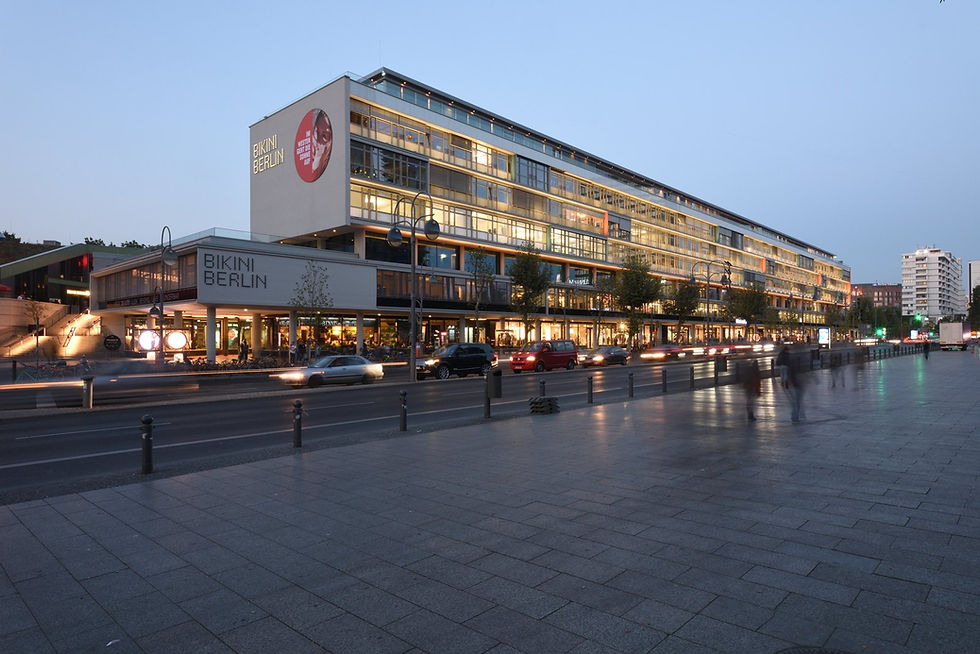 The Bikini Berlin building on Budapester Straße at dusk