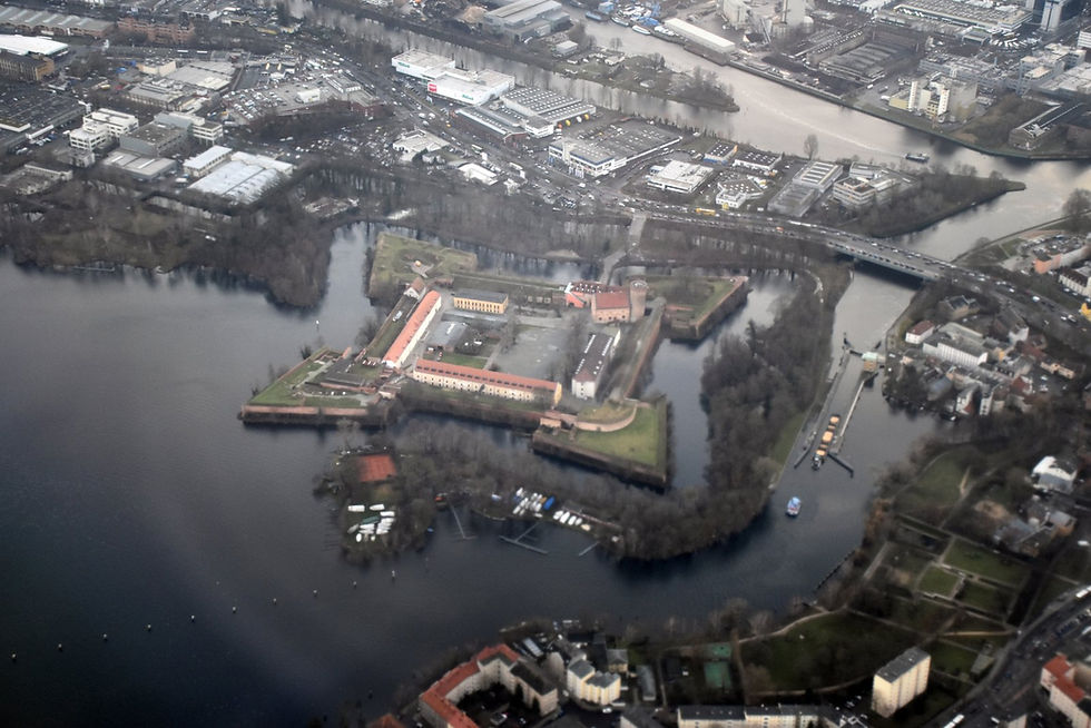 Aerial view of the moated Spandau Citadel