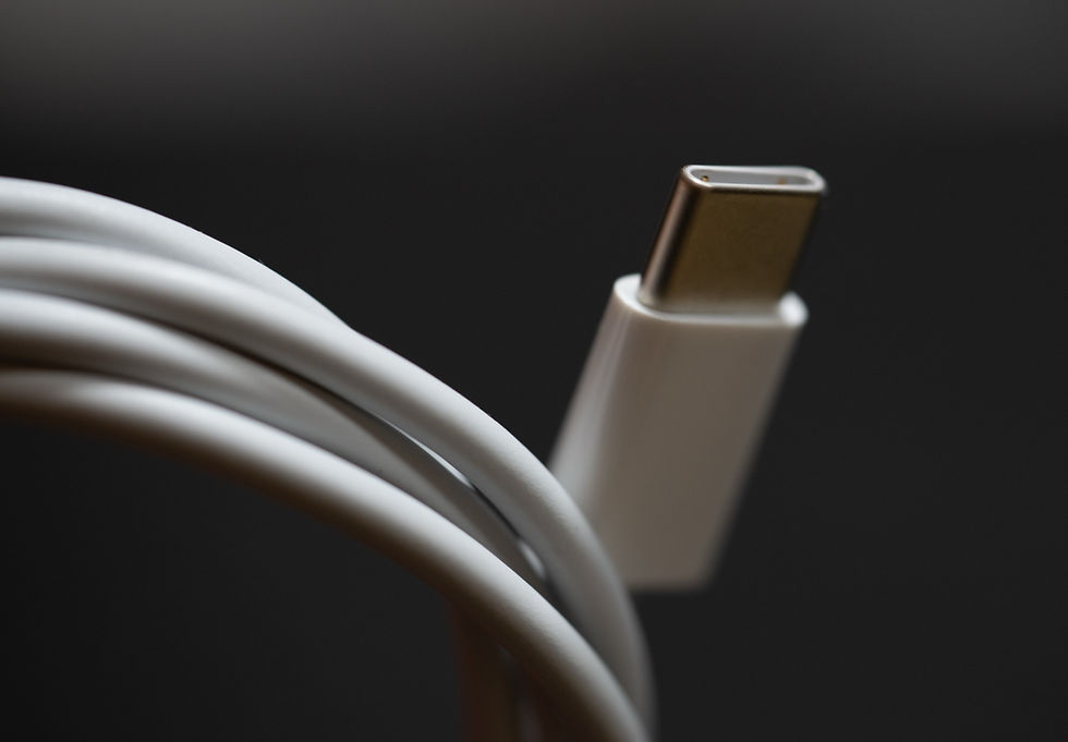 USB-C charging cable close-up for phones and laptops during a Berlin trip