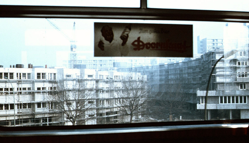 New ring buildings under construction at Mehringplatz in January 1974