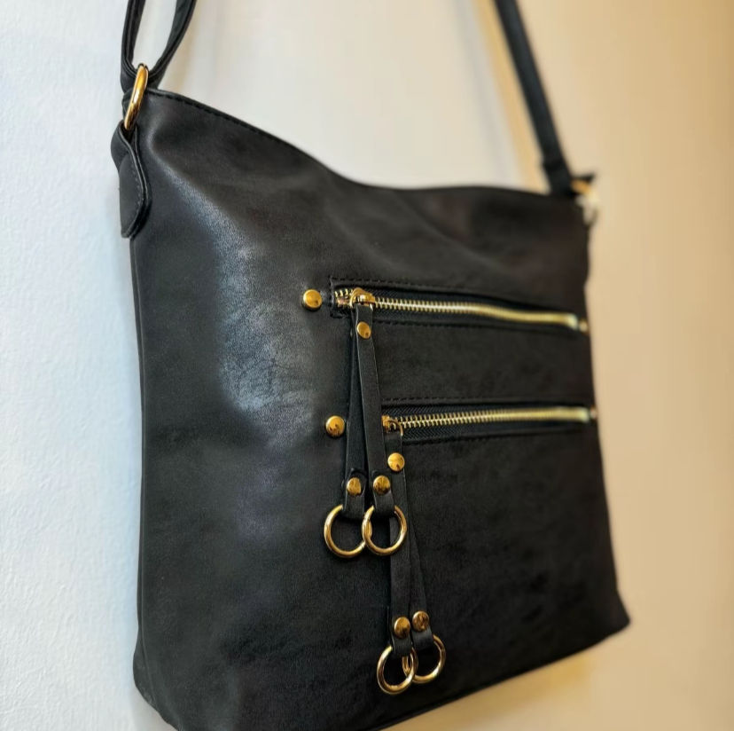 Thumbnail: Suede Like Finish Crossbody Bag