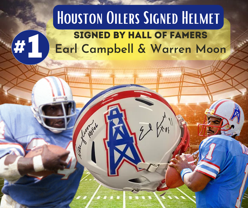 #1 Autographed Houston Oilers Helmet