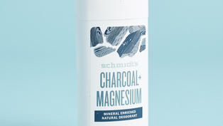 Schmidts natural deodorant made with coconut oil, shea butter, and essential oils. No aluminum salts. No parabens.