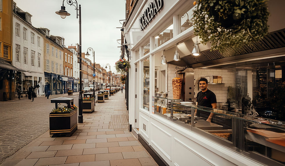 image of a takeaway shop in the high street who have implemented a pest control plan