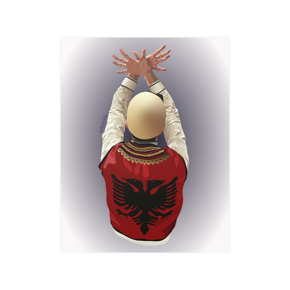 Thumbnail: Albanian Man In Traditional Wear with Albanian Eagle Poster