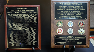 1-0525.1 Veterans Appreciation Plaque Lake County Veterans KIA