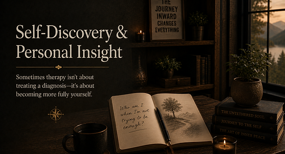 Illustration representing self-discovery, personal insight, authenticity, and emotional growth.