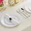 Thumbnail: 50 Settings – Wave Plastic Dinnerware & Silver Classic Rolled Flatware