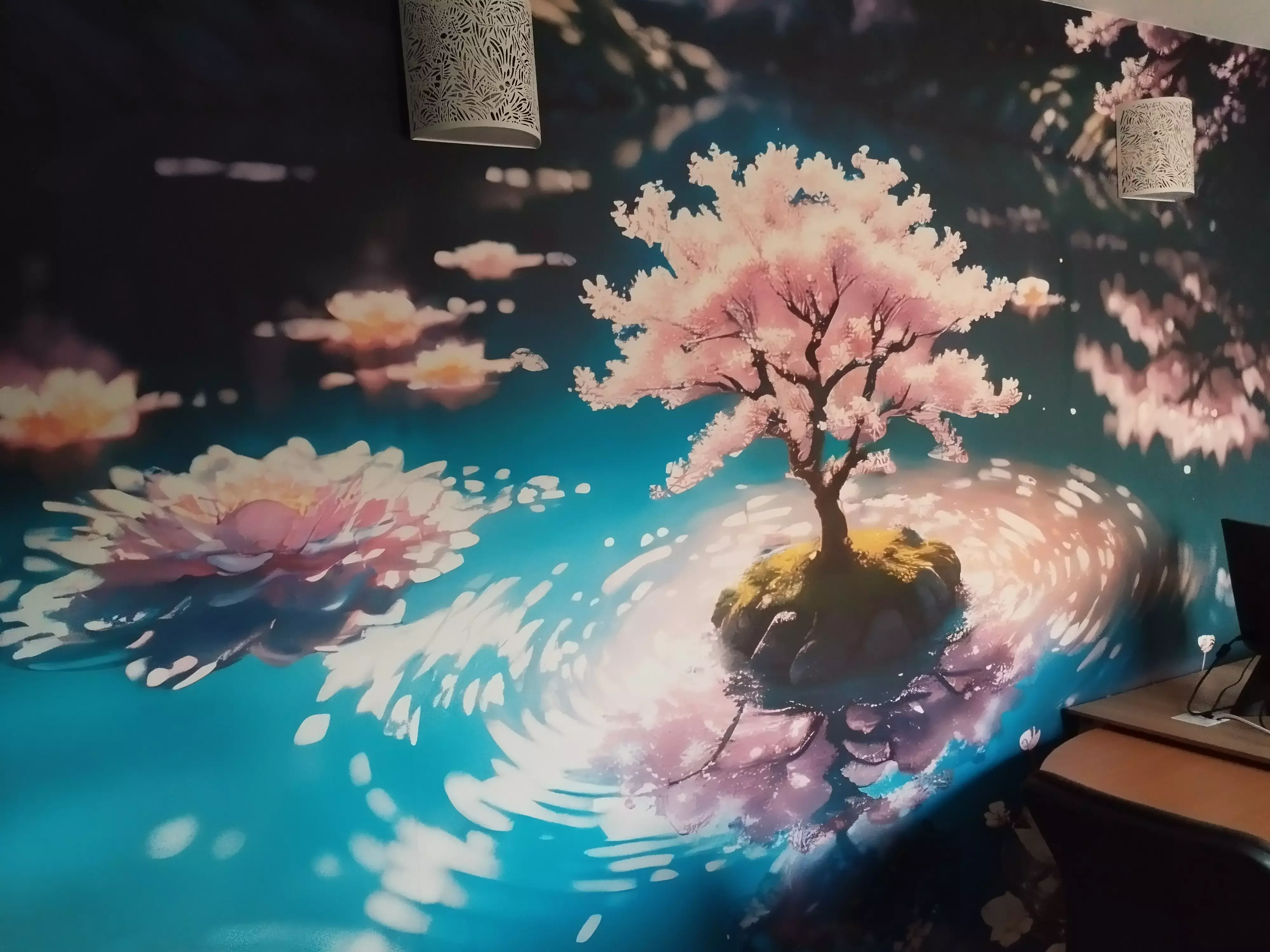 Papier peint nénuphars inspiration japonaise