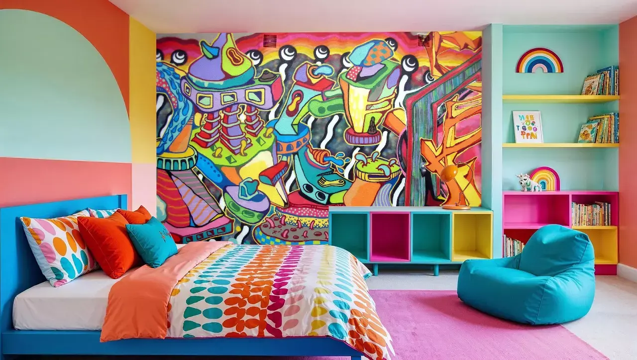 Papier peint street art coloré