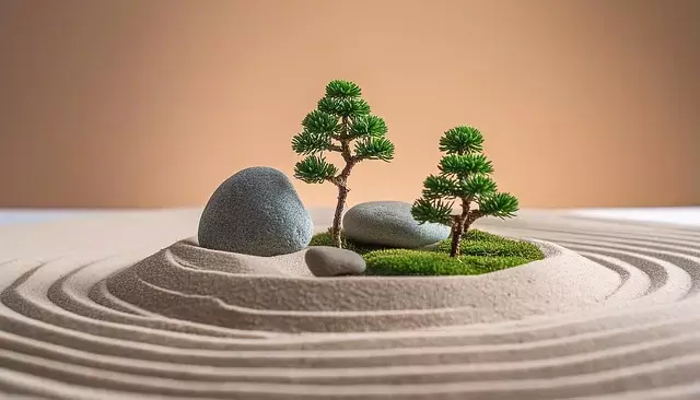 Miniature : Papier peint et jet tex panoramique reposant avec ce sable et ce décor invitant à la méditation