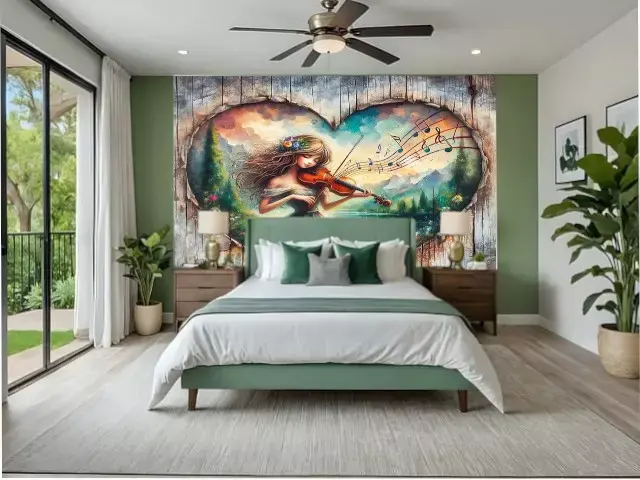 Papier peint CPI Déco fille jouant du violon