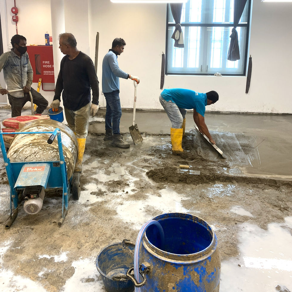 ICement screeding works