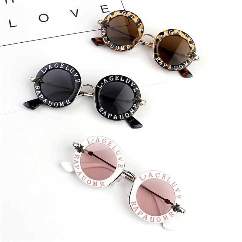 Thumbnail: Kids' Vintage Round Sunglasses with UV Protection