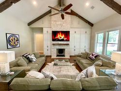 Open-concept kitchen and living room (first floor)