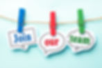 Join our team concept paper speech bubbles with line on the light blue background..jpg