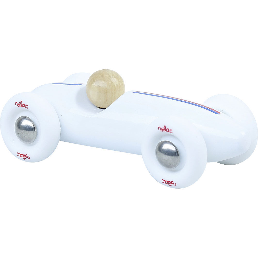 Voiture vintage bois Grand Prix PM blanc