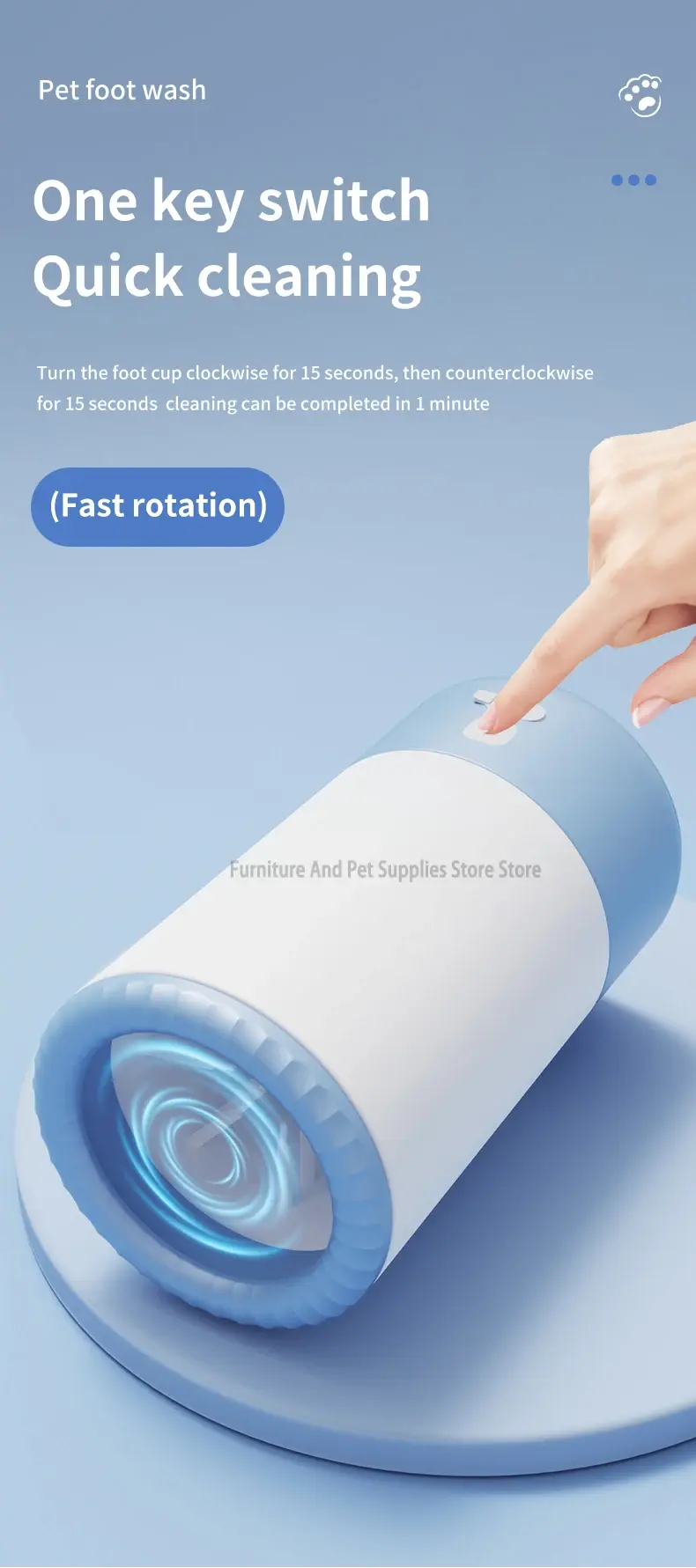 Miniatura: Rechargeable Automatic Dog Paw Cleaner: Pet Paw Cleaning Cup with Automatic 360