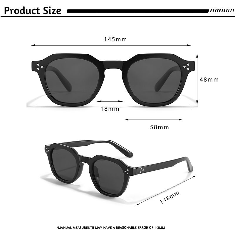 Miniatura: CATERSIDE Retro Polarized Sunglasses Men Ultralight TR90 Frame Polygon Women Sun