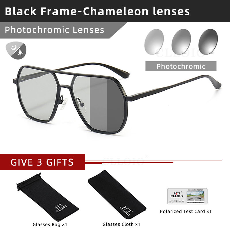 Miniatura: CLLOIO New Fashion Aluminum Photochromic Sunglasses Men Women Polarized Sun Glas