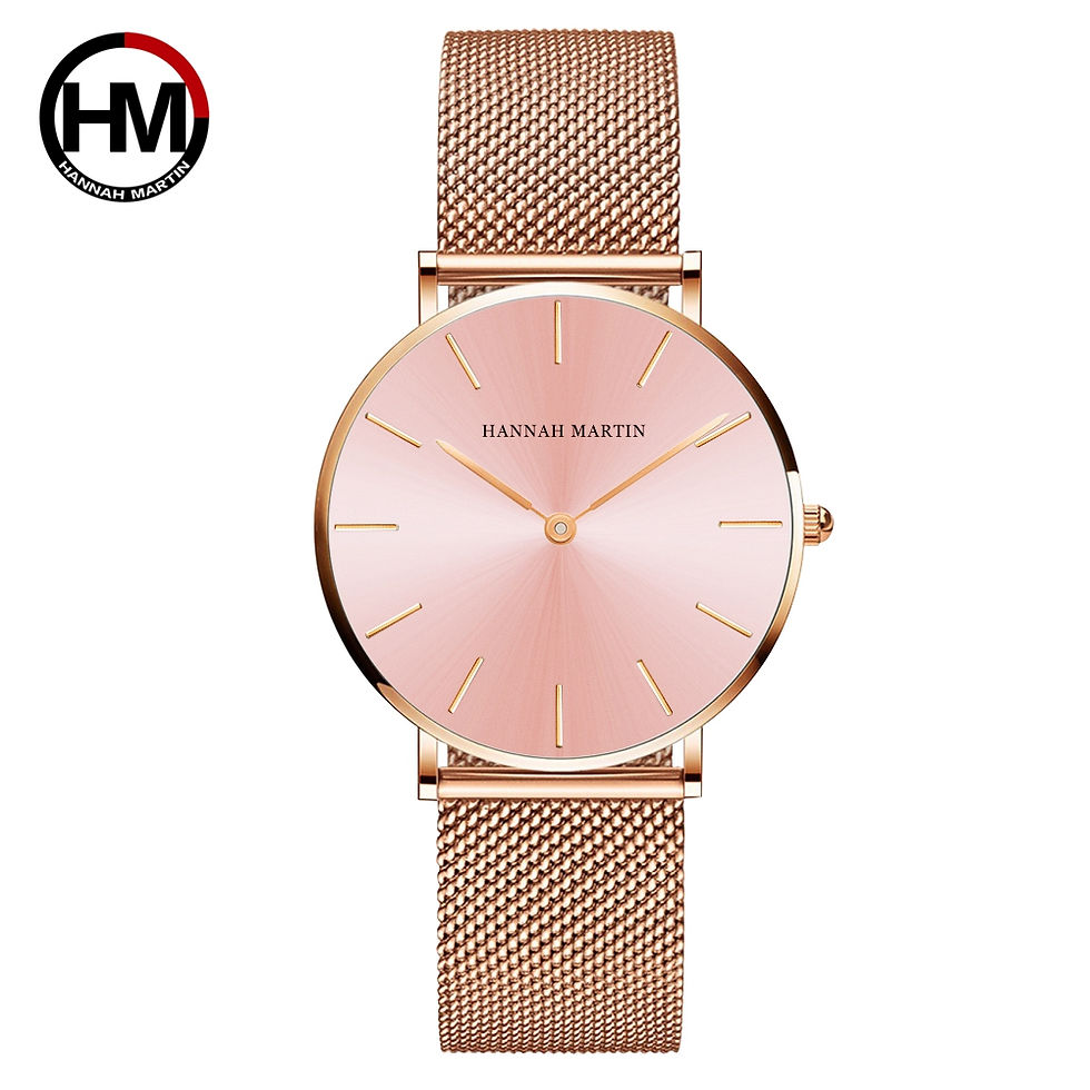 Miniatura: HANNAH MARTIN Brand Quality Stainless Steel Japan Quartz Movement Waterproof Wom