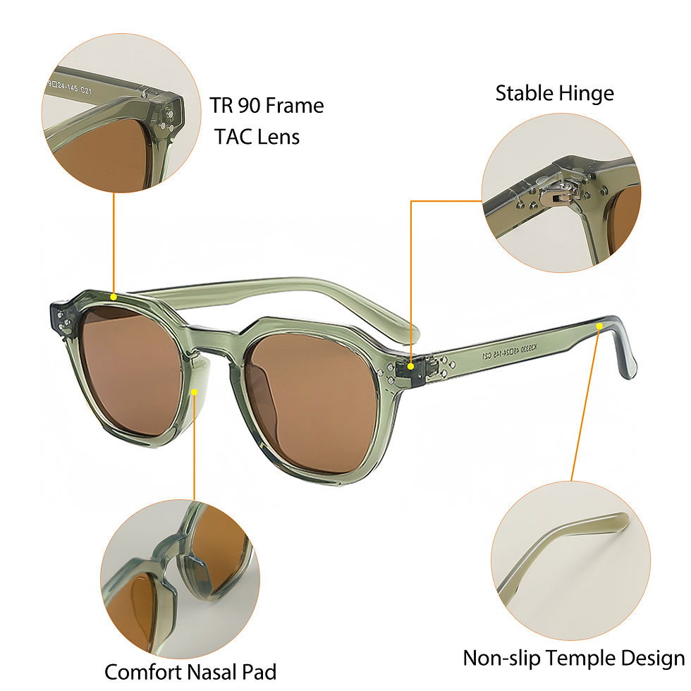 Miniatura: CATERSIDE Retro Polarized Sunglasses Men Ultralight TR90 Frame Polygon Women Sun
