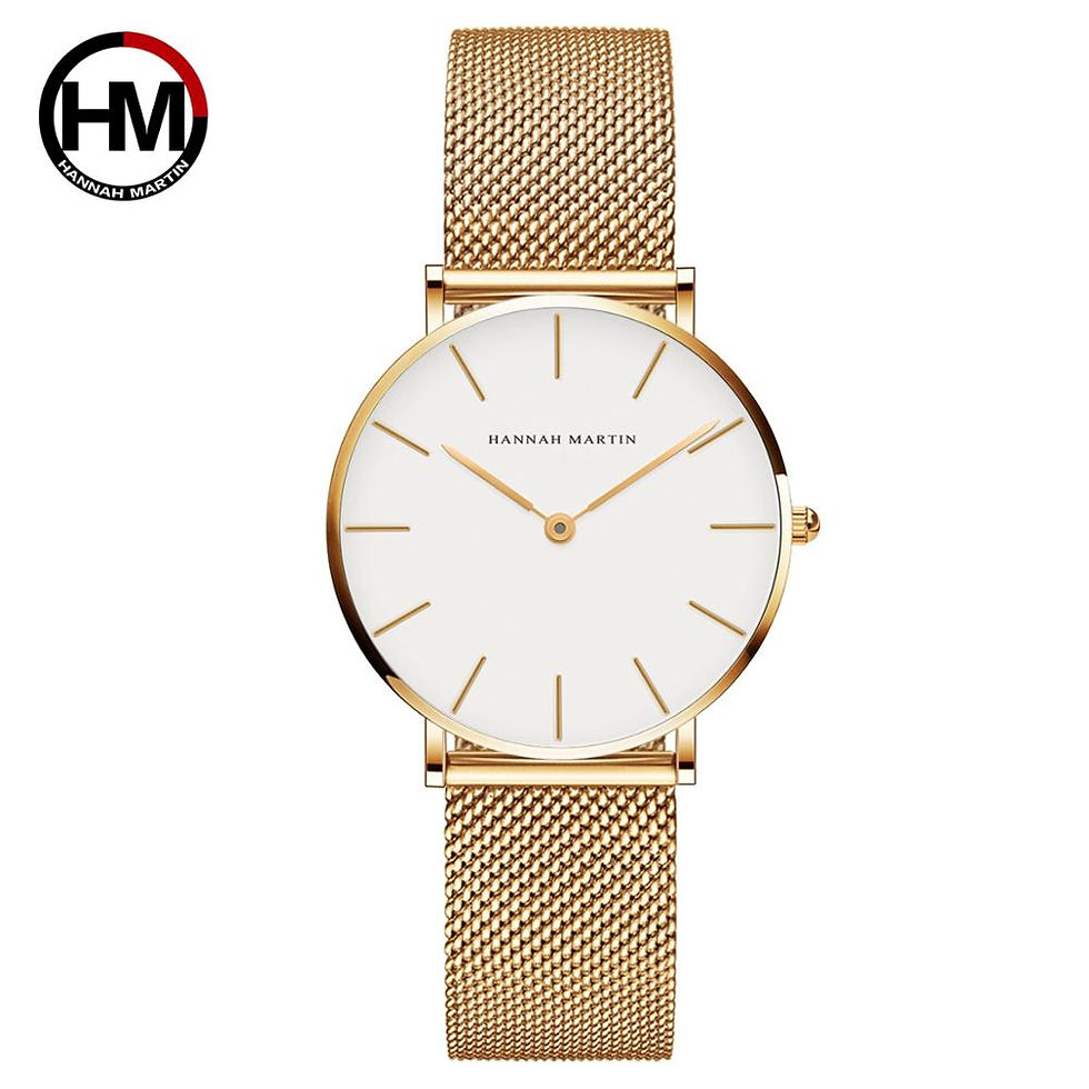 Miniatura: HANNAH MARTIN Brand Quality Stainless Steel Japan Quartz Movement Waterproof Wom