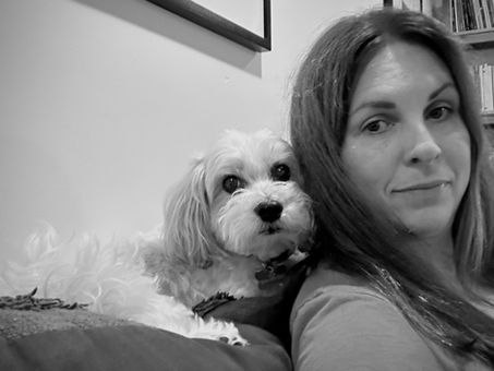photograph of Nelle Yvon and her dog Daisy