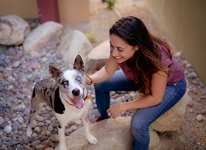 Christine and Indigo on Rock.jpg