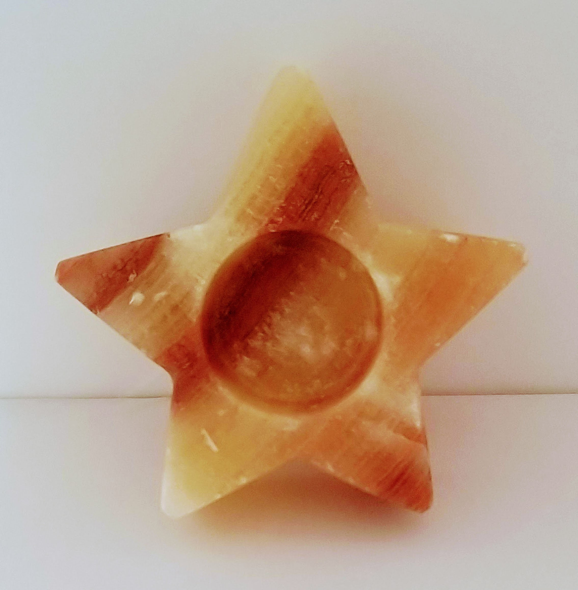 Ónix Porta velas estrella y mariposa