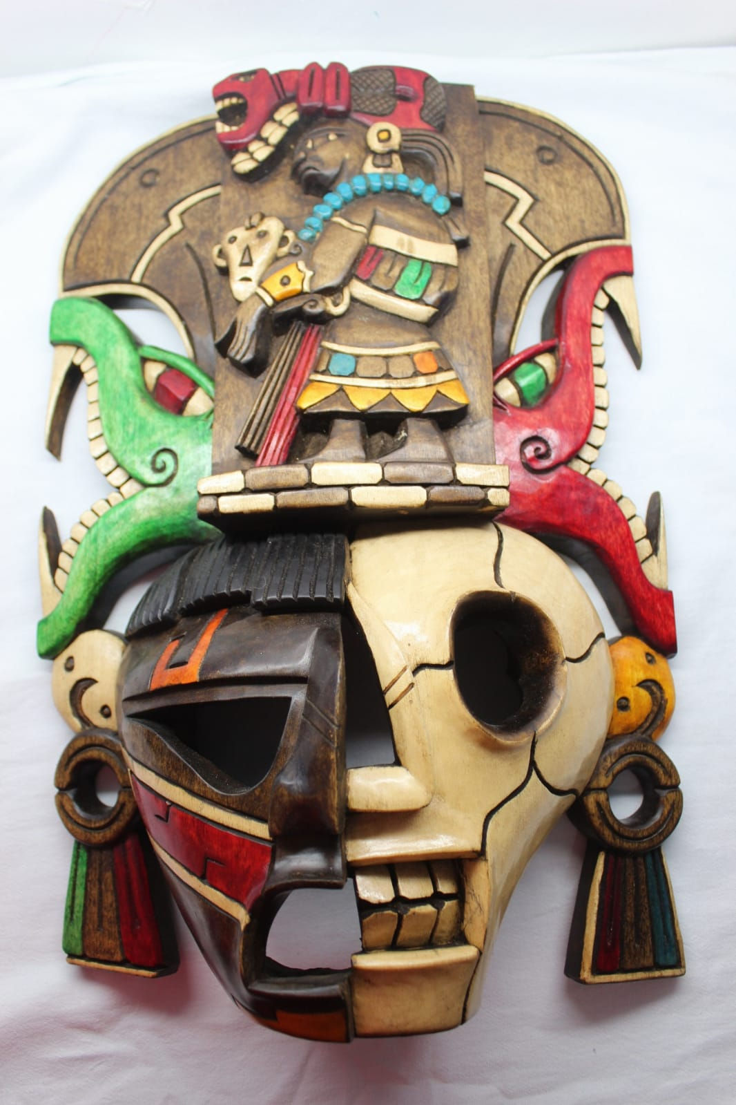 Maske bringt Hauptgott zum Maya-Heiler und zum Schutz der Familie