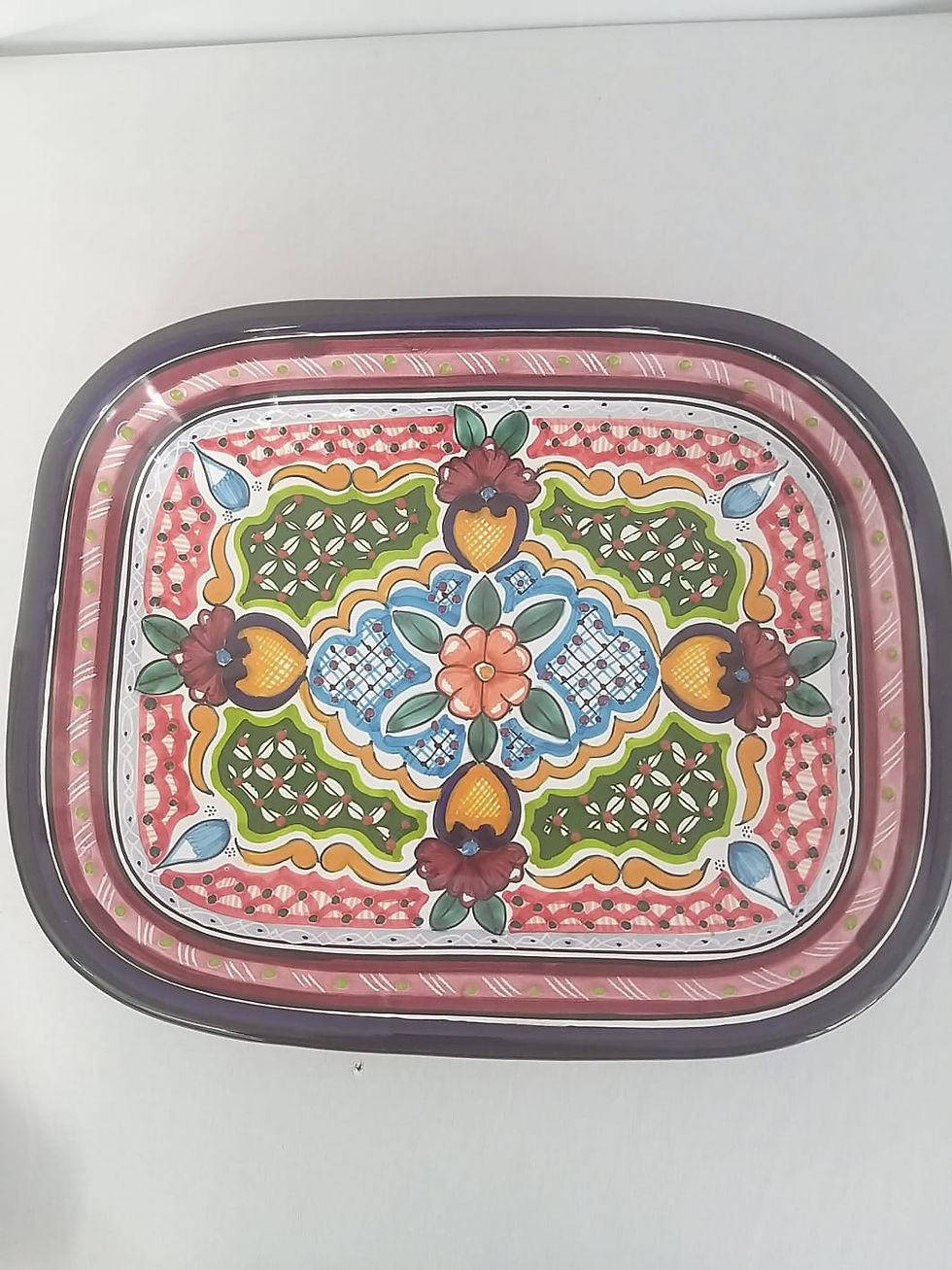 Thumbnail: Charola cuadrada Talavera, Puebla