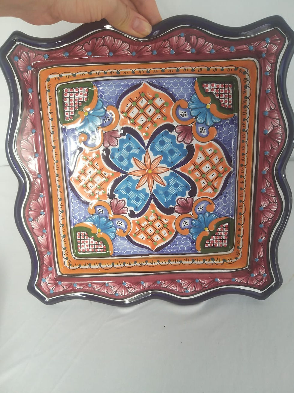 Thumbnail: Square tray Talavera, Puebla