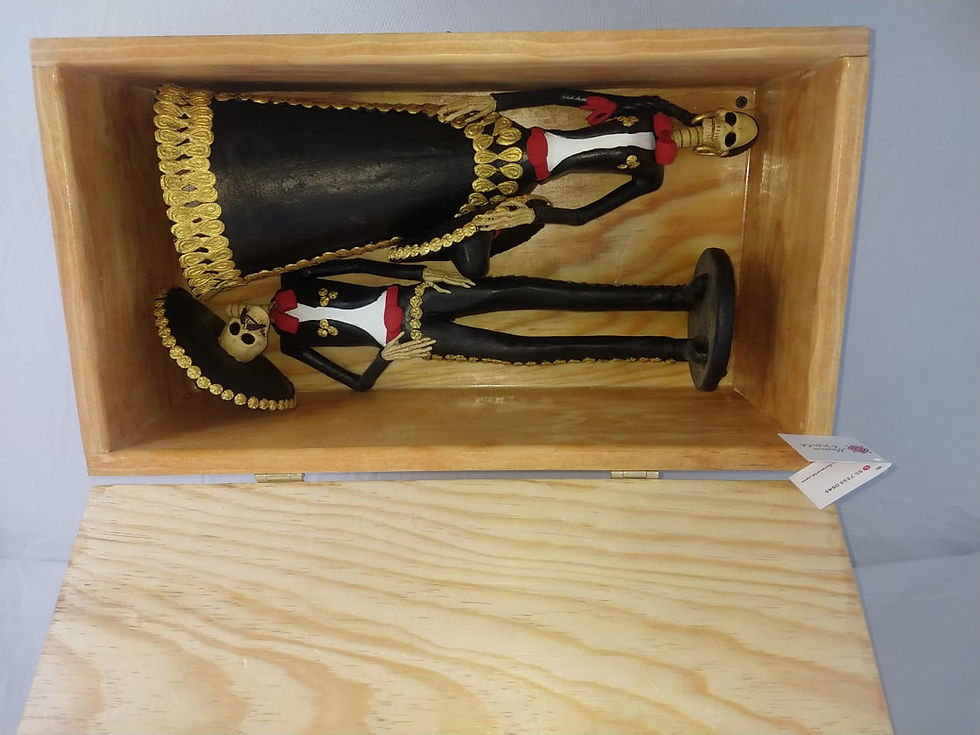 Thumbnail: COUPLE MARIACHI CATRINA CLAY 43 cm, MICH