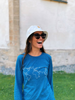 FTLO merch on a solo female traveler