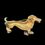 Thumbnail: MIDCENTURY – Vintage French Gilt, Enamel & Rhinestone DOG Brooch