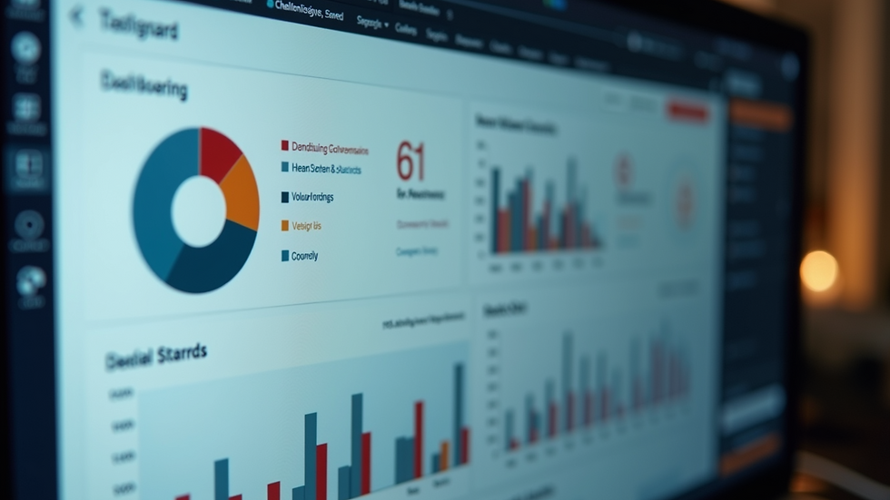 Close-up view of a computer screen showing an interactive online training dashboard