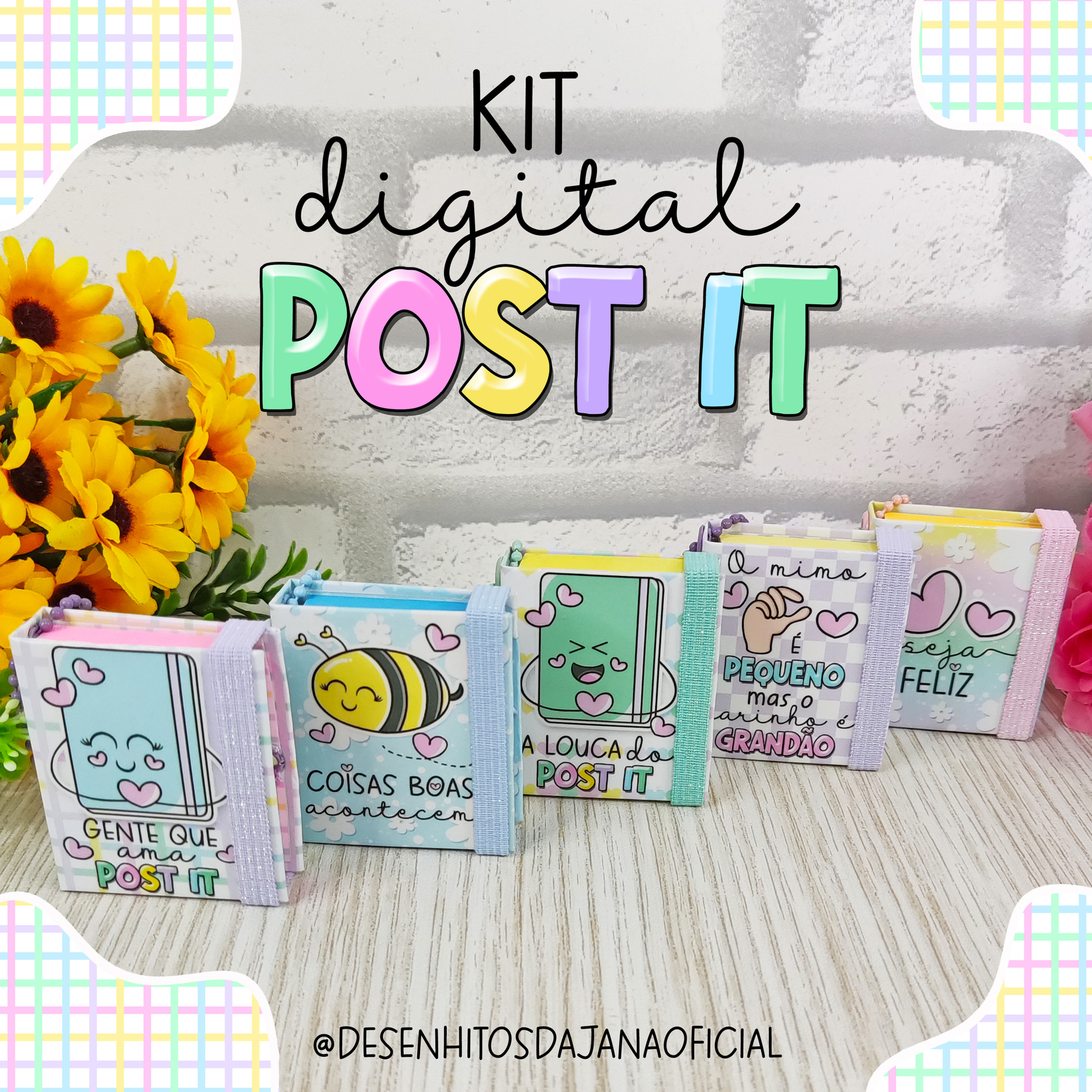 Kit Digital Chaveiro Post it