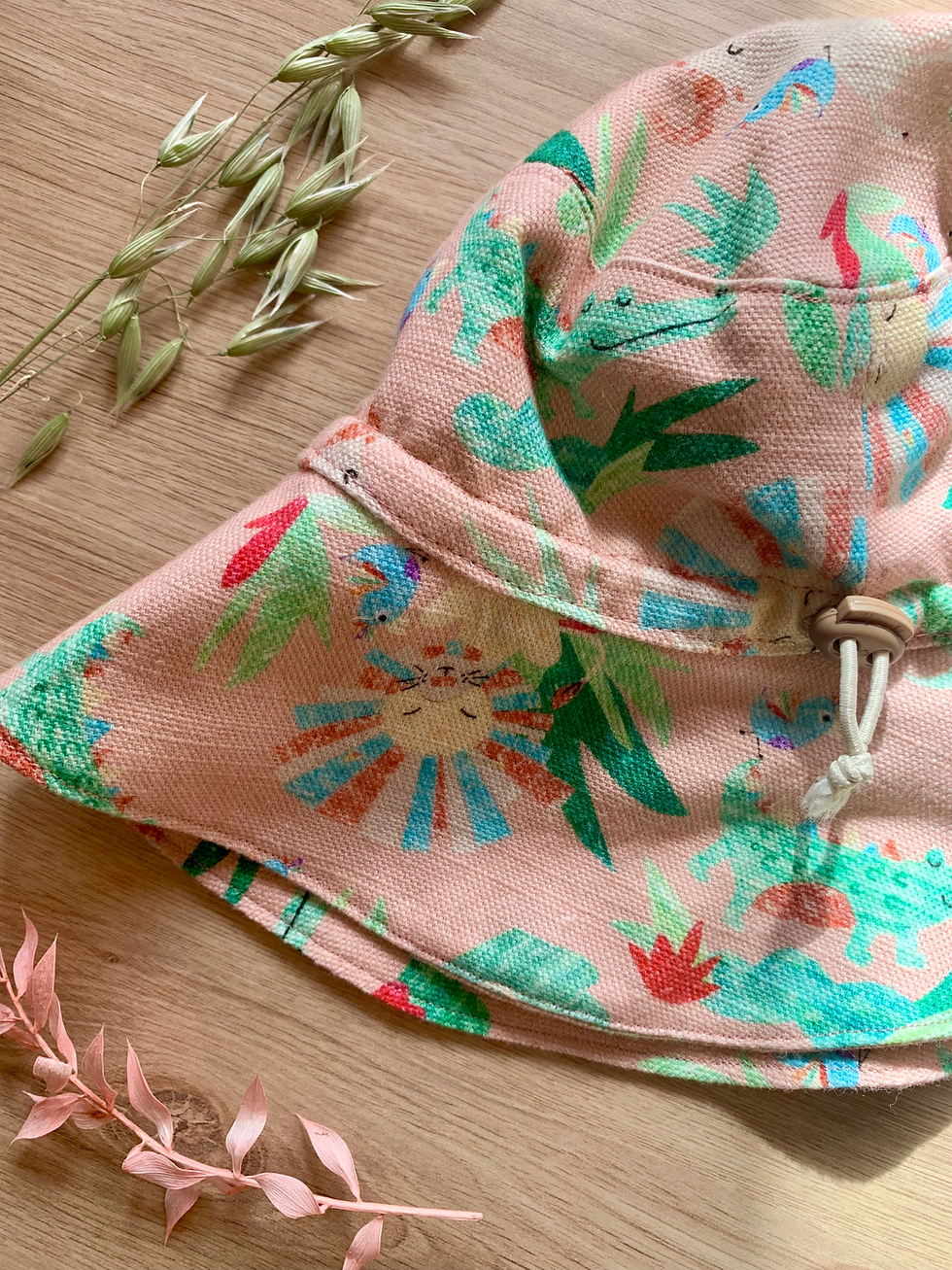 Thumbnail: Sophie's Safari Dusty Pink Baby Sun Hat 0-6months