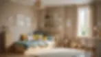 Eye-level view of a child's room with a cozy bed and calming decor