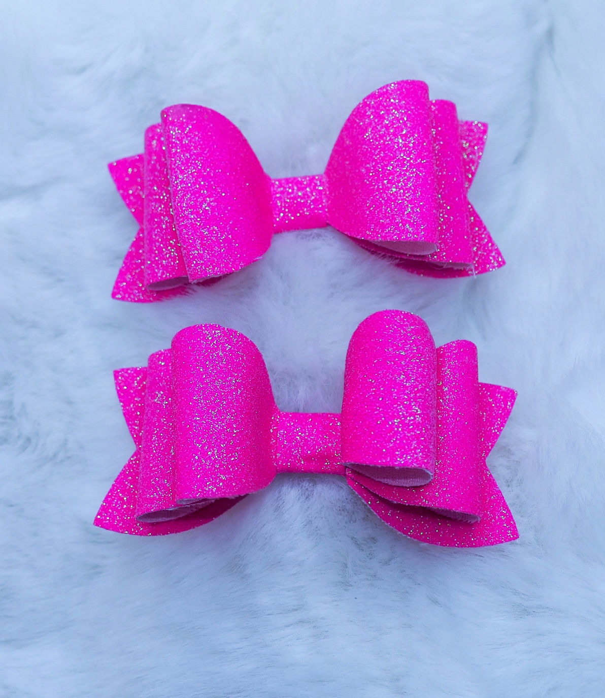 Set of Pink Glittery Bows