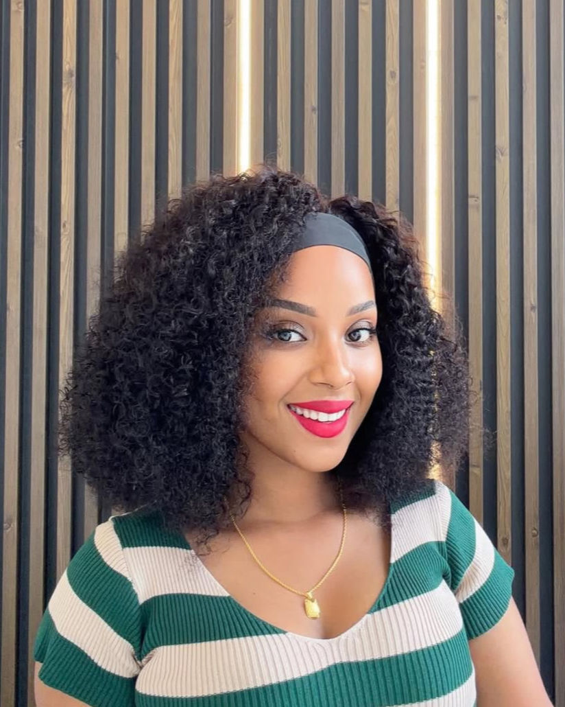 Brazilian watercurl headband glueless wig