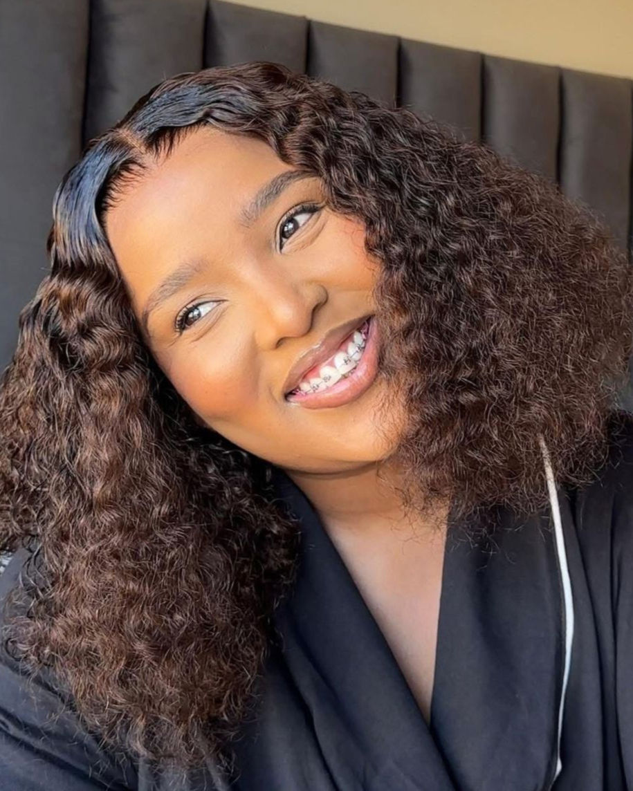 Brazilian double curly ombre drawn 4x4 glueless